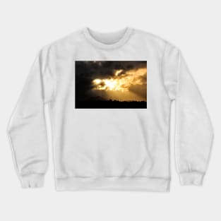 Dark and light late evening sunburst over Stirlingshire, Scotland Crewneck Sweatshirt